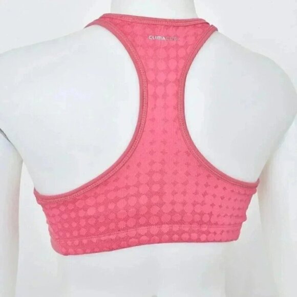 Adidas Rose Pink 3 Stripes Sports Workout Racerback Bra Small - Picture 4 of 6